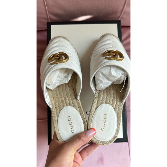 Gucci GG Marmont Matelasse White Espadrilles - Picture 13 of 16